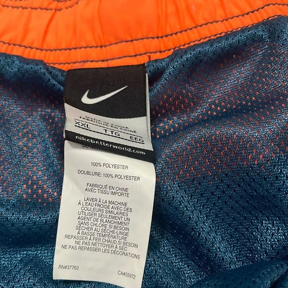 NIKE Swim Shorts Men's XXL Teal Swimming Trunks Lined NESS7433-407 Zipper Pocket - Picture 5 of 8